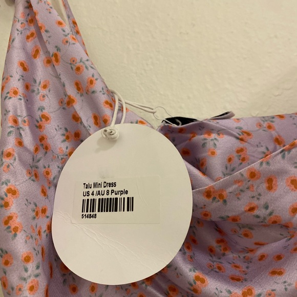 Purple floral adjustable fitted dress - Picture 5 of 6